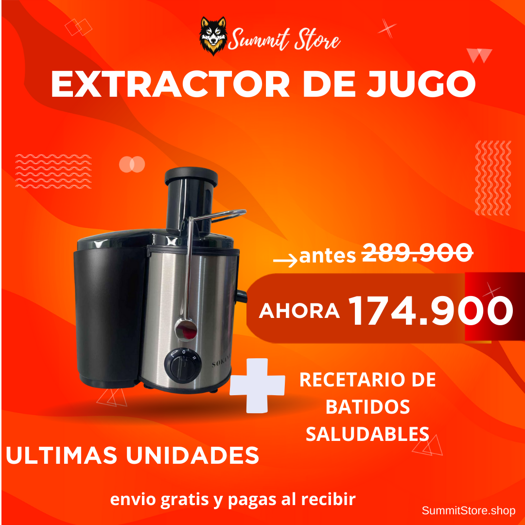 EXTRACTOR DE JUGOS 3 EN 1 + RECETARIOS BATIDOS SALUDABLES