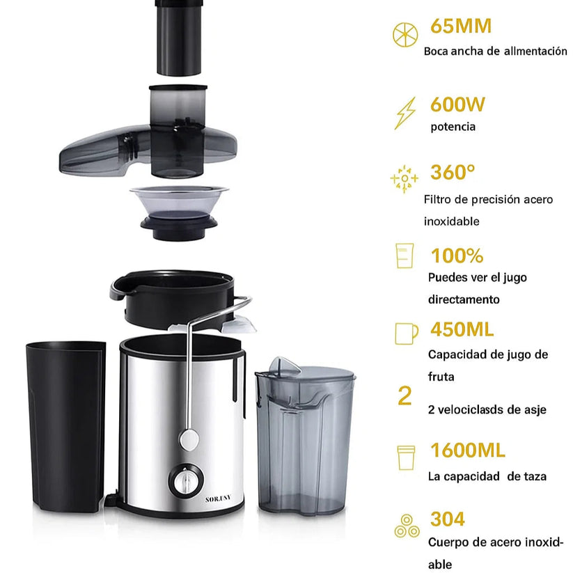 EXTRACTOR DE JUGOS 3 EN 1 + RECETARIOS BATIDOS SALUDABLES