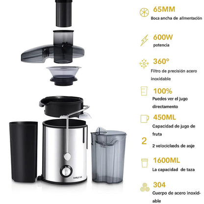 EXTRACTOR DE JUGOS 3 EN 1 + RECETARIOS BATIDOS SALUDABLES